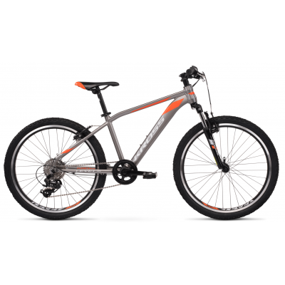 Detský bicykel 24" Kross Level JR 2.0 lesklý grafitovo-oranžový